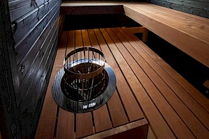 Valmis piharakennus - upotettu kiuas